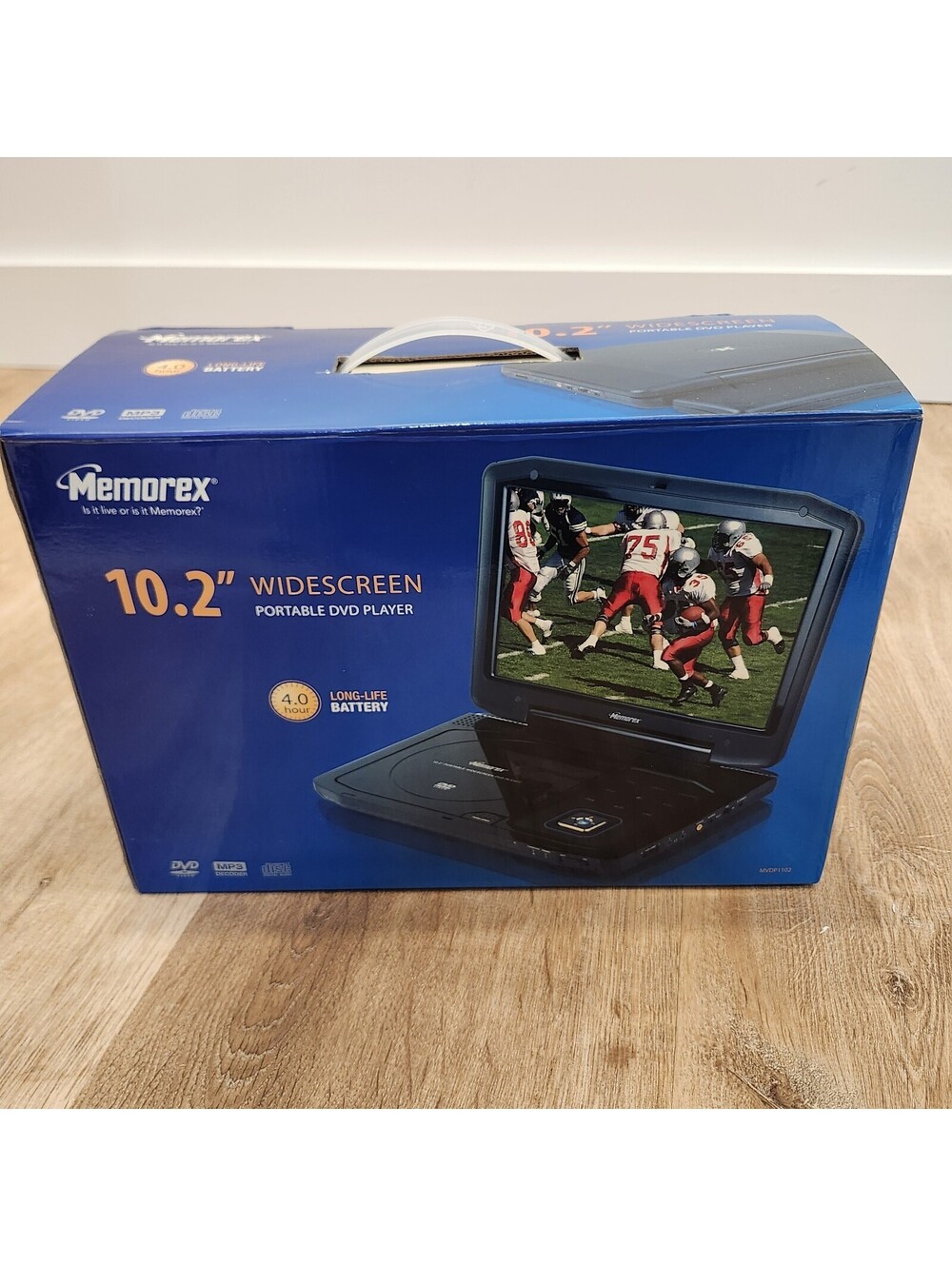 Memorex MVDP1102 Portable DVD Player 10.2" New Open Box w/Rechargeable Battery